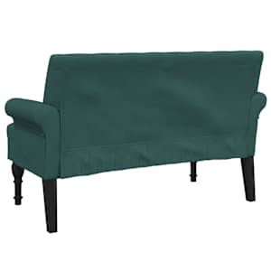 Lavice s opěradlem tmavě zelená 120 x 62 x 75,5 cm textil - obrázek 6