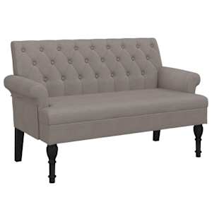 Lavice s opěradlem taupe 120 x 62 x 75,5 cm textil - obrázek 2