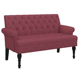 Lavice s opěradlem vínová 120 x 62 x 75,5 cm textil - obrázek 2
