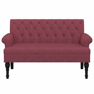 Lavice s opěradlem vínová 120 x 62 x 75,5 cm textil - obrázek 3