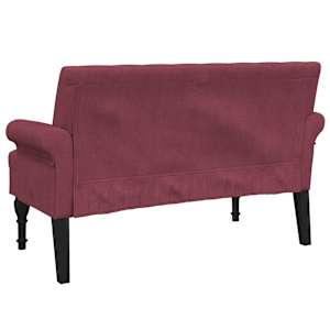 Lavice s opěradlem vínová 120 x 62 x 75,5 cm textil - obrázek 5