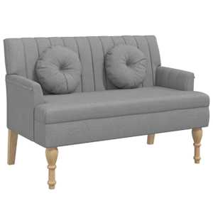 vidaXL patjadega pink, helehall, 113 x 64,5 x 75,5 cm, kangas