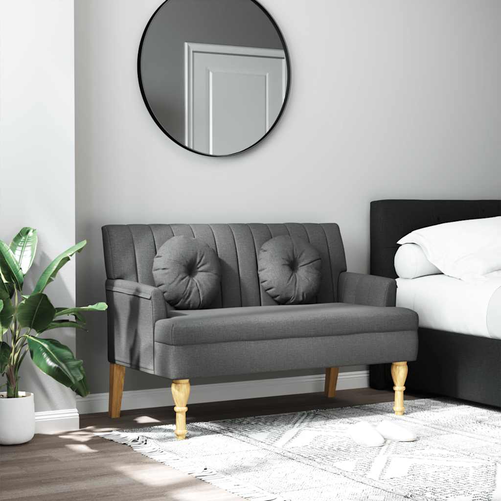 vidaXL Banchetă cu perne, gri închis, 113x64,5x75,5 cm, textil