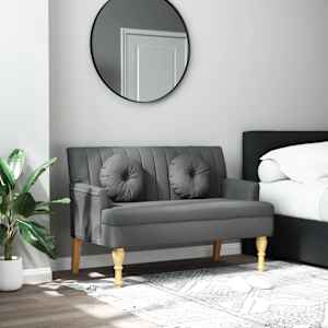 Klop z blazinami temno siva 113x64,5x75,5 cm blago