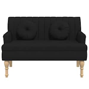 Lavice s polštáři černá 113 x 64,5 x 75,5 cm textil - obrázek 4