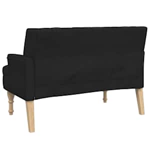 Lavice s polštáři černá 113 x 64,5 x 75,5 cm textil - obrázek 6