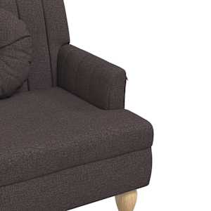 Lavice s polštáři tmavě hnědá 113 x 64,5 x 75,5 cm textil - obrázek 6