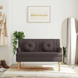Klop z blazinami temno rjava 113x64,5x75,5 cm blago