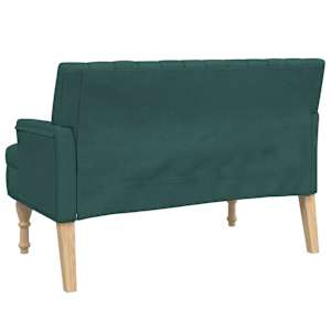 Lavice s polštáři tmavě zelená 113 x 64,5 x 75,5 cm textil - obrázek 6