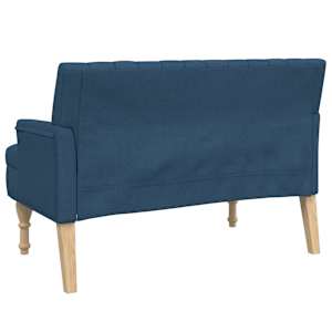 Lavice s polštáři modrá 113 x 64,5 x 75,5 cm textil - obrázek 5