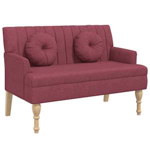vidaXL patjadega pink, veinipunane, 113 x 64,5 x 75,5 cm, kangas