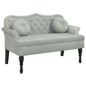 vidaXL pink patjadega, helehall, 120,5 x 65 x 75 cm, samet
