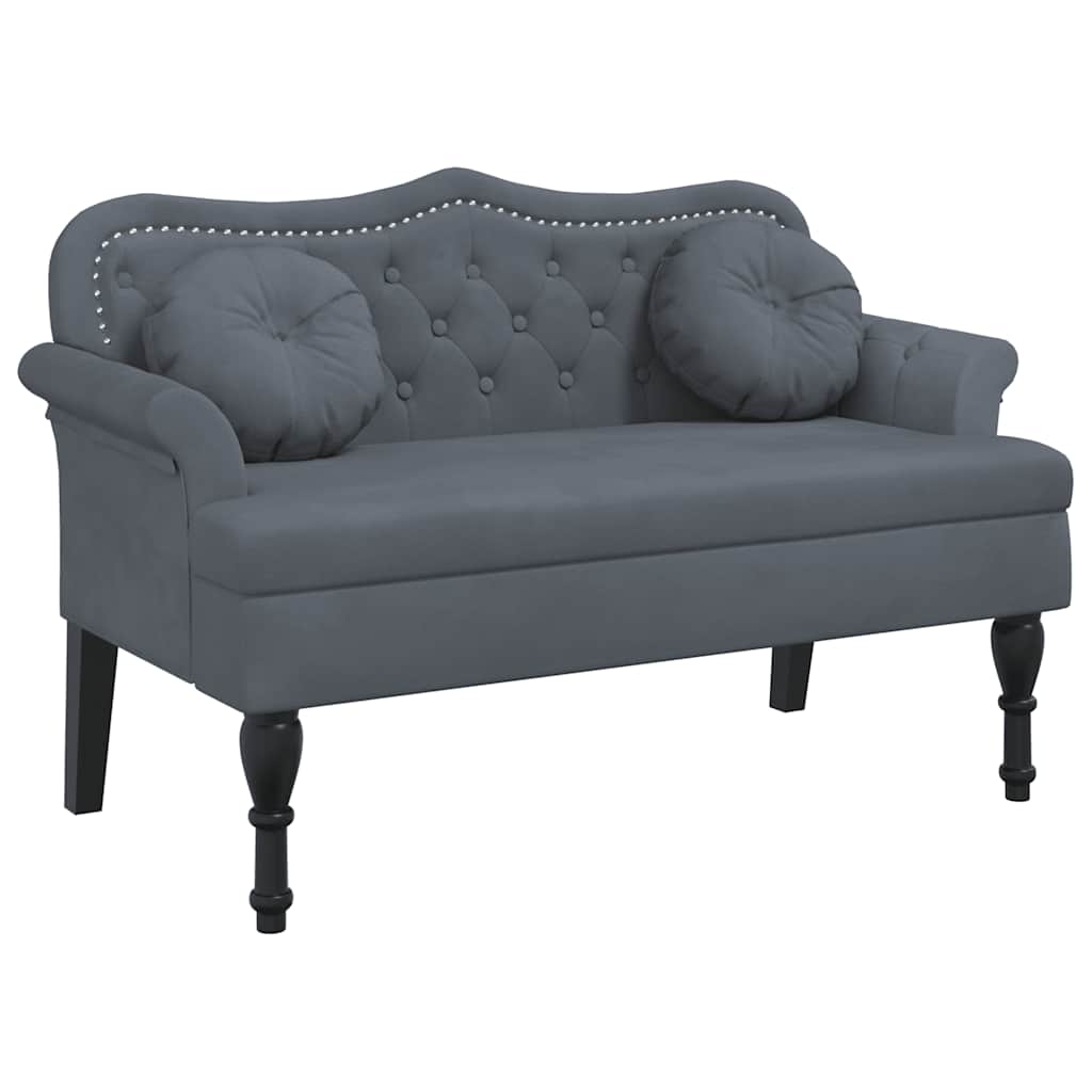 vidaXL Lavice s polštáři tmavě šedá 120,5 x 65 x 75 cm sametová