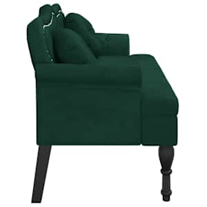 Lavice s polštáři tmavě zelená 120,5 x 65 x 75 cm sametová - obrázek 5