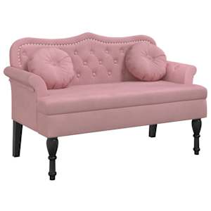 vidaXL pink koos patjadega, roosa, 120,5 x 65 x 75 cm, samet