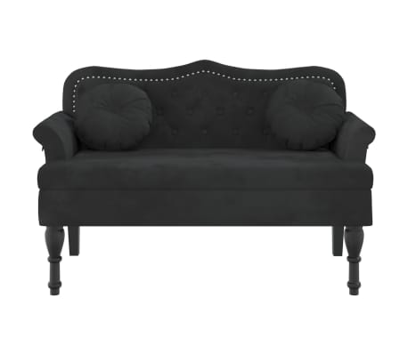 vidaXL Bench with Cushions Black 120.5x65x75 cm Velvet