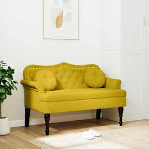 Klop z blazinami rumena 120,5x65x75 cm žamet