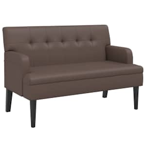 vidaXL seljatoega pink, pruun, 112 x 65,5 x 75 cm, kunstnahk