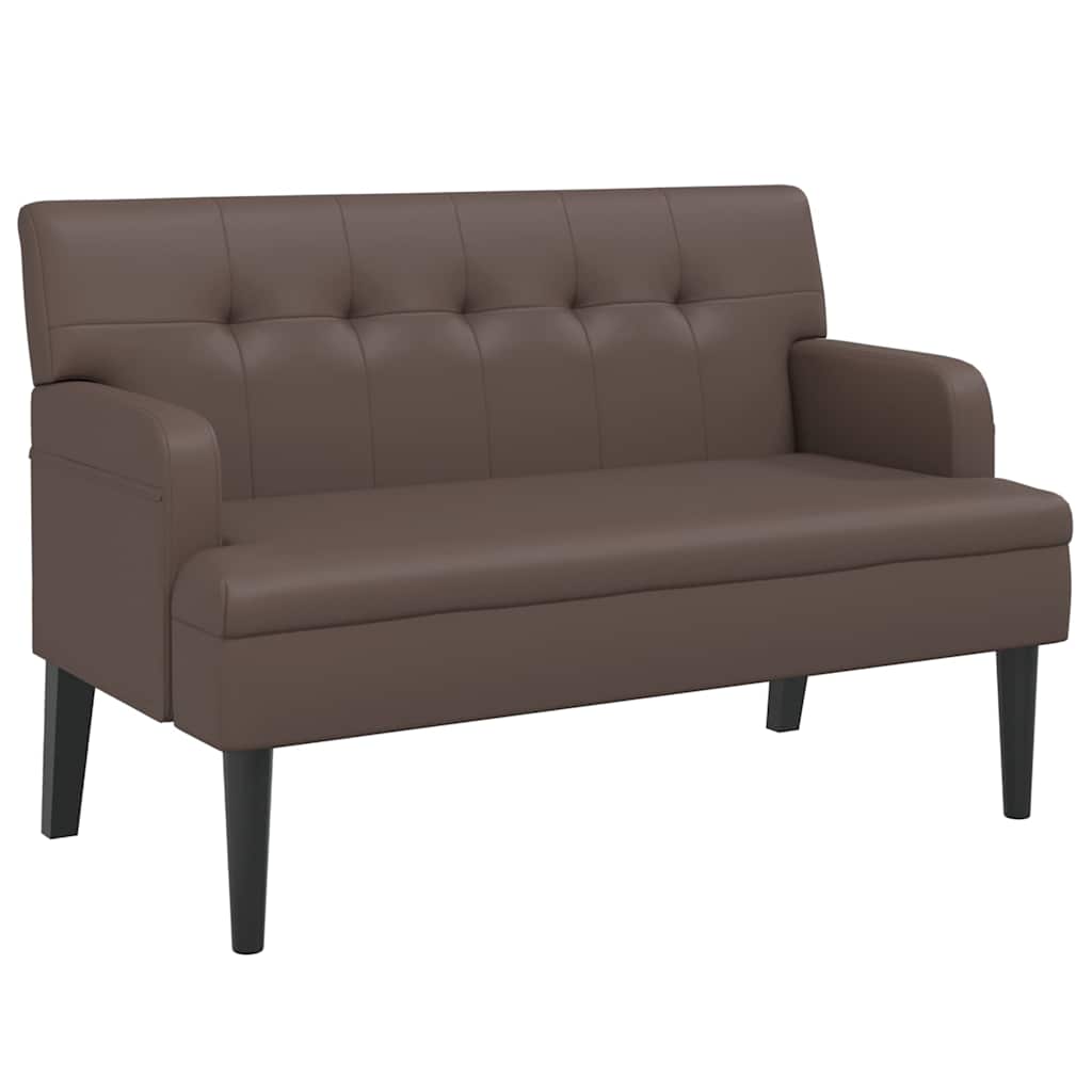 vidaXL Lavice s opěradlem hnědá 112 x 65,5 x 75 cm umělá kůže