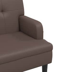 Lavice s opěradlem hnědá 112 x 65,5 x 75 cm umělá kůže - obrázek 6