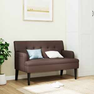 Lavice s opěradlem hnědá 112 x 65,5 x 75 cm umělá kůže - obrázek 1