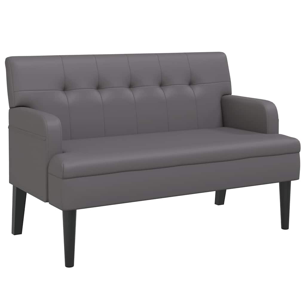 vidaXL Lavice s opěradlem šedá 112 x 65,5 x 75 cm umělá kůže
