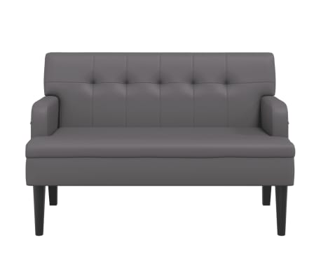 vidaXL Παγκάκι με Πλάτη Γκρι 112 x 65,5 x 75 εκ. από Συνθετικό Δέρμα