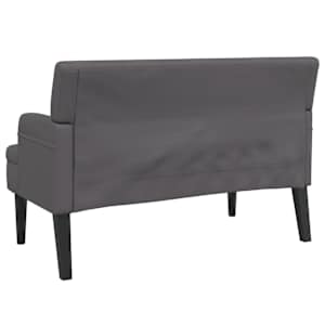 Lavice s opěradlem šedá 112 x 65,5 x 75 cm umělá kůže - obrázek 5