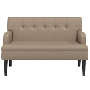 vidaXL Bankje met rugleuning 112x65,5x75 cm kunstleer cappuccinokleur