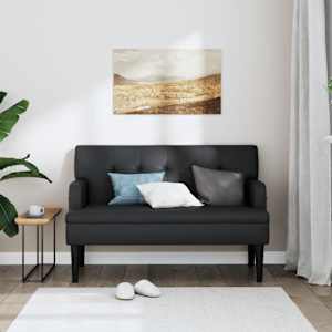 Lavice s opěradlem černá 112 x 65,5 x 75 cm umělá kůže - obrázek 3
