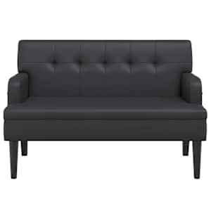 Lavice s opěradlem černá 112 x 65,5 x 75 cm umělá kůže - obrázek 4