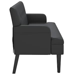 Lavice s opěradlem černá 112 x 65,5 x 75 cm umělá kůže - obrázek 5