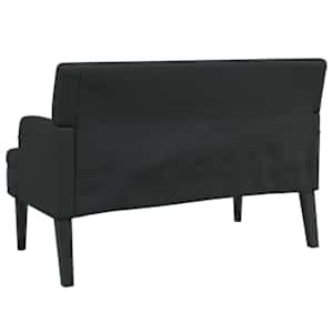 Lavice s opěradlem černá 112 x 65,5 x 75 cm umělá kůže - obrázek 6