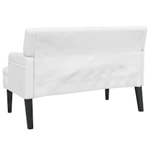 Lavice s opěradlem bílá 112 x 65,5 x 75 cm umělá kůže - obrázek 5