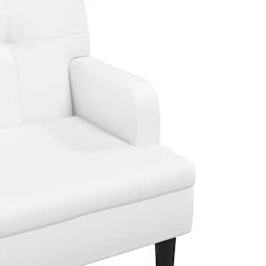 Lavice s opěradlem bílá 112 x 65,5 x 75 cm umělá kůže - obrázek 6