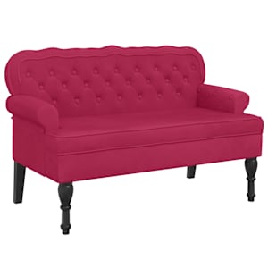 vidaXL seljatoega pink, veinipunane, 119,5 x 64,5 x 75 cm, samet