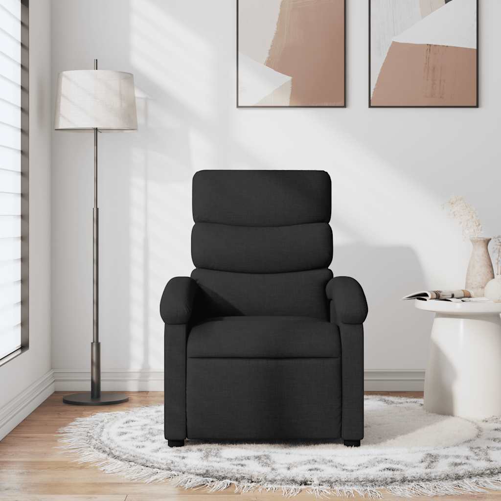 vidaXL Fauteuil verstelbaar stof zwart afbeelding