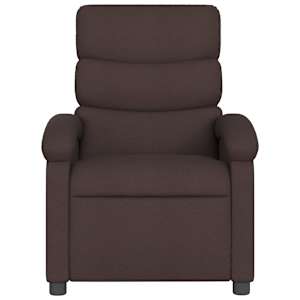 Polohovací křeslo tmavě hnědé textil - obrázek 3