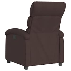 Polohovací křeslo tmavě hnědé textil - obrázek 5