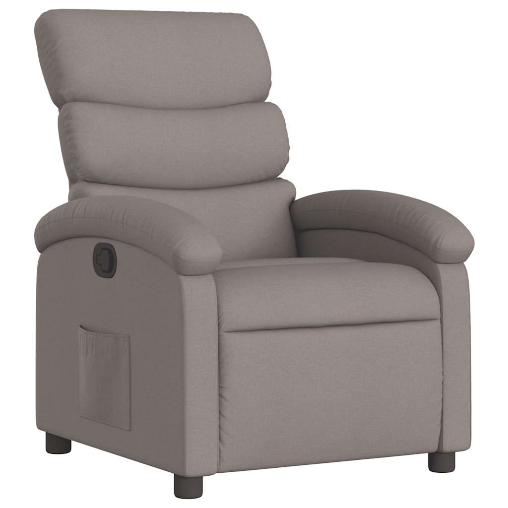 vidaXL Polohovací křeslo taupe textil