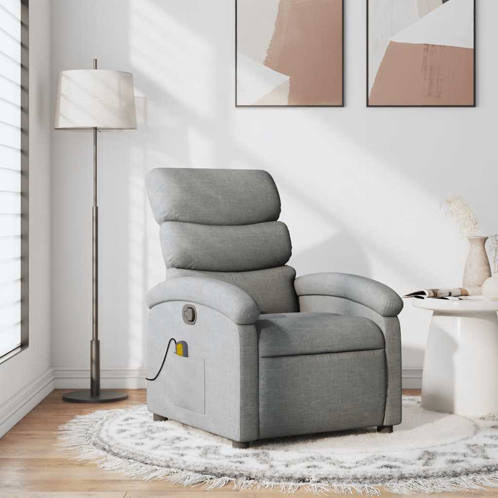 vidaXL Massagesessel Hellgrau Stoff