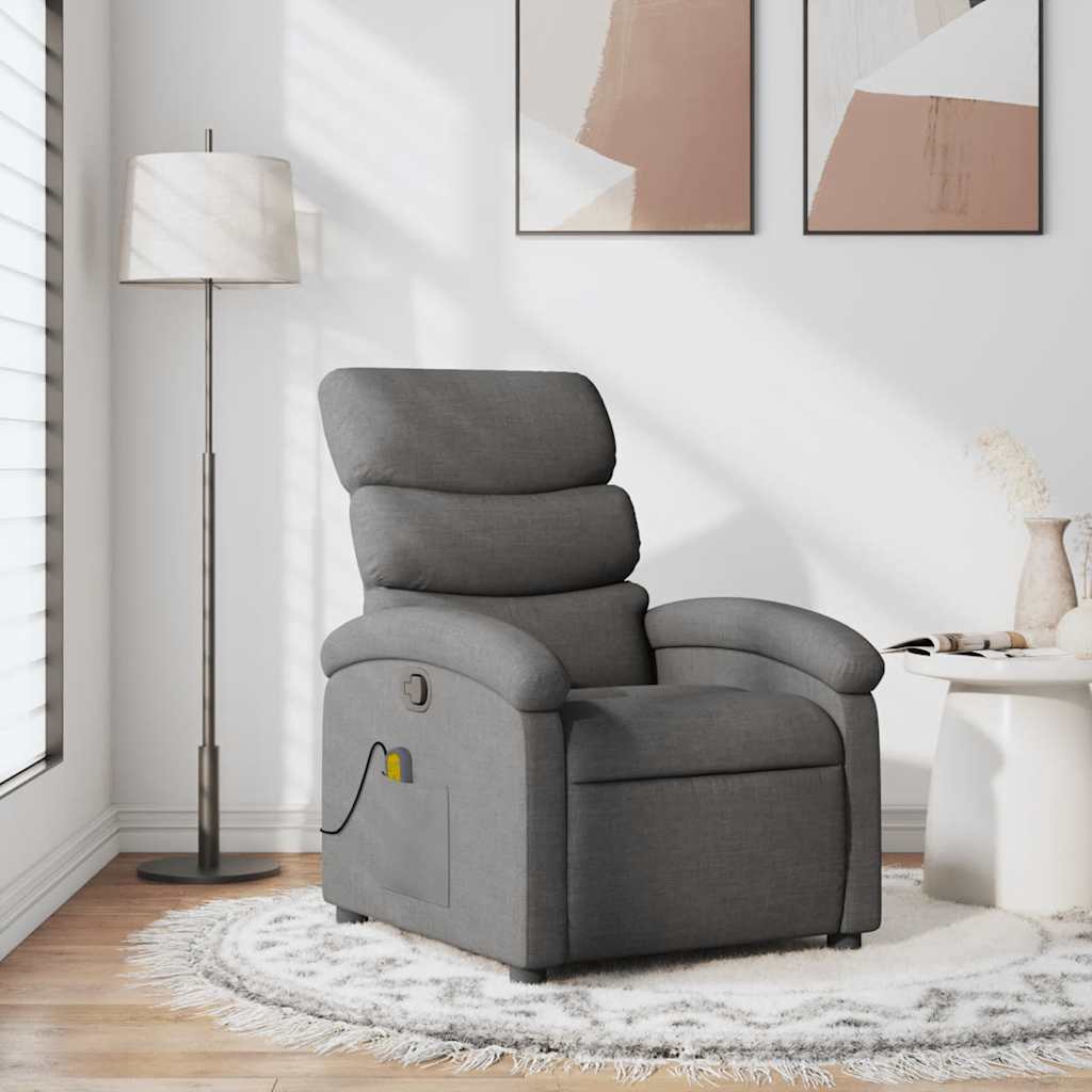 vidaXL Massagesessel Dunkelgrau Stoff