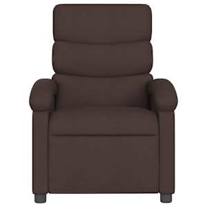Masážní polohovací křeslo tmavě hnědé textil - obrázek 4