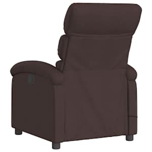 Masážní polohovací křeslo tmavě hnědé textil - obrázek 6