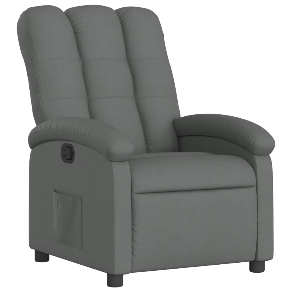 Recliner Chair Dark grey Polyester fabric, metal, plywood Large