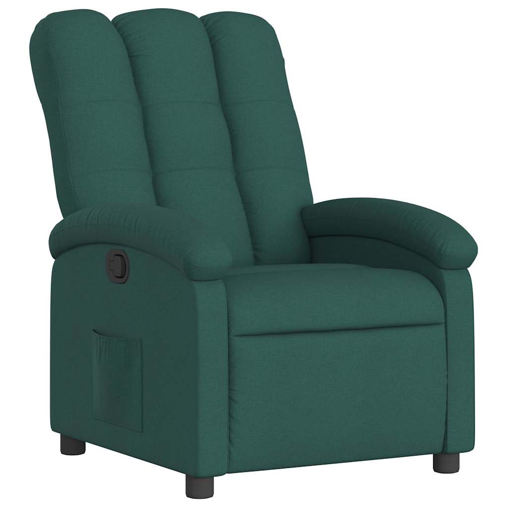 vidaXL Polohovací křeslo tmavě zelené textil