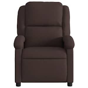 Polohovací křeslo tmavě hnědé textil - obrázek 3