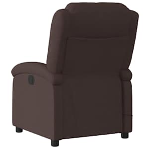 Masážní polohovací křeslo tmavě hnědé textil - obrázek 6