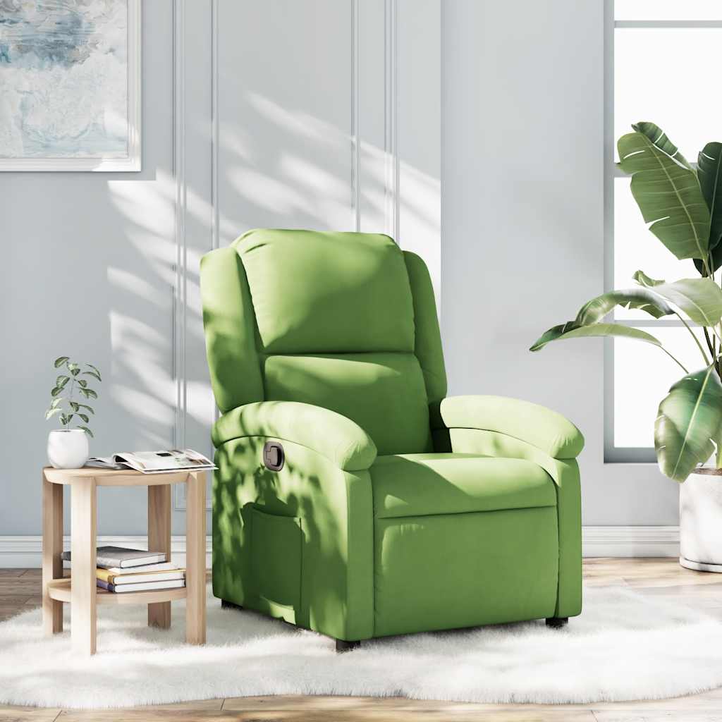 vidaXL Fotoliu rabatabil, verde deschis, catifea