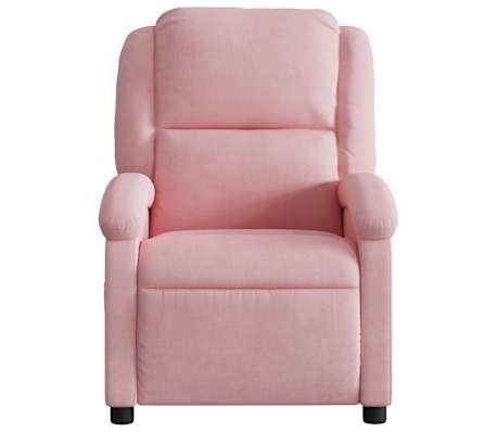 vidaXL Poltrona reclin&aacute;vel veludo rosa